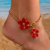 European & American Elegant Drip Oil Flower Anklet for Women - Versatile Daily Wear