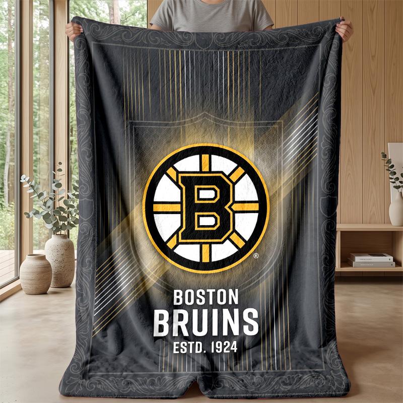 Coperta in Flanella e Pile Boston Bruins Coperta Calda e Accogliente per Divano, Letto, Viaggio Uso in Tutte le Stagioni