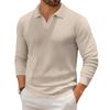 Men's Casual Collared Long-Sleeve Knit Base Layer Top