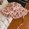 Double Sided Floral Print Bucket Hat Wide Brim Sun Hat Versatile Basin Cap  Spring