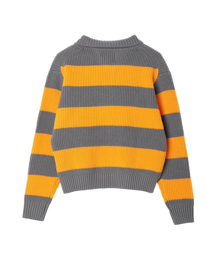 COMONINOZ Stripe Collar Knit [3 Color]