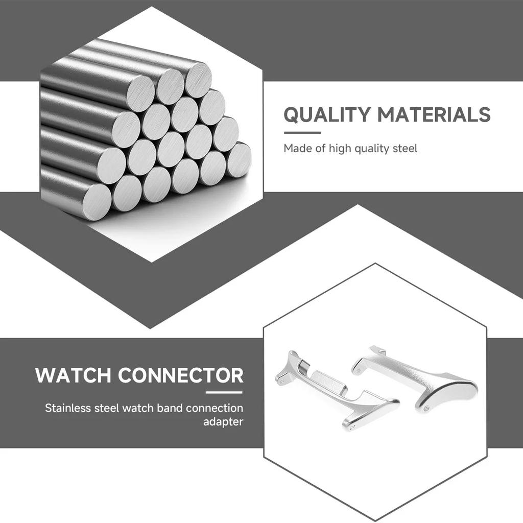 For Samsung Galaxy Watch 8 40/44mm 8Classic 1Pair Watchband Connectors Metal Adapters Stainless Steel Bracelets Link Attachment