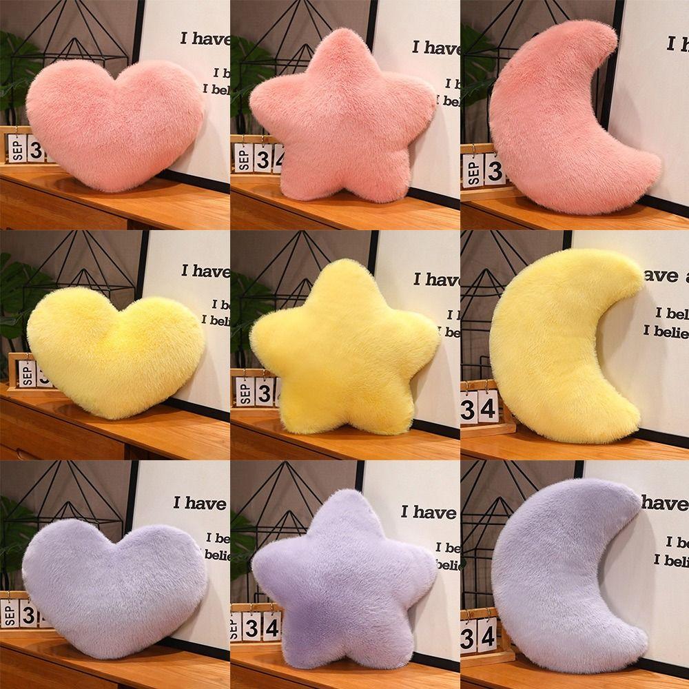 New Creative Gift Moon Pattern Heart Plush Pillow Pink Color Star Shape Soft Pillow PP Cotton Soft Stuffed Pillow Valentines Day