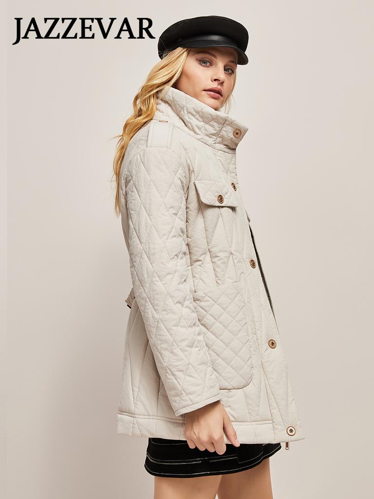 Herbst Winter Mittleren Alters Damenmode Kurzen Stil Stehkragen Baumwolle gefütterte Jacke