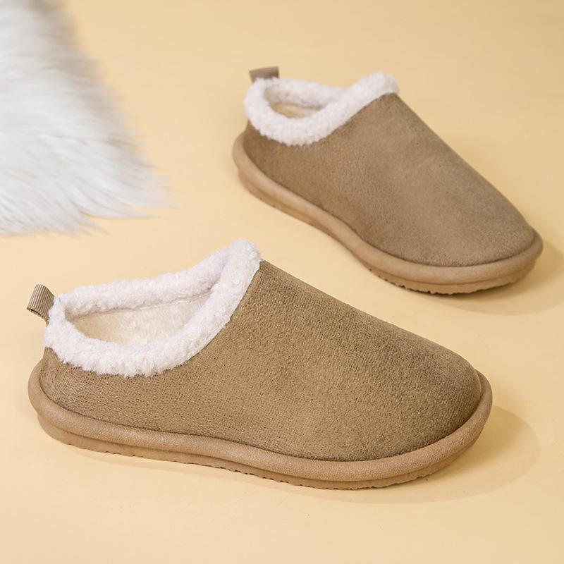 Birkenstock cotton slippers autumn and winter new retro flat-bottomed velvet warm bag head fluffy cotton slippers