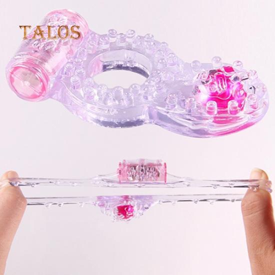 Vibrating Penis Rings Clit Dual Cock Ring Stretchy Delay Sex Toys for Men Adults Products