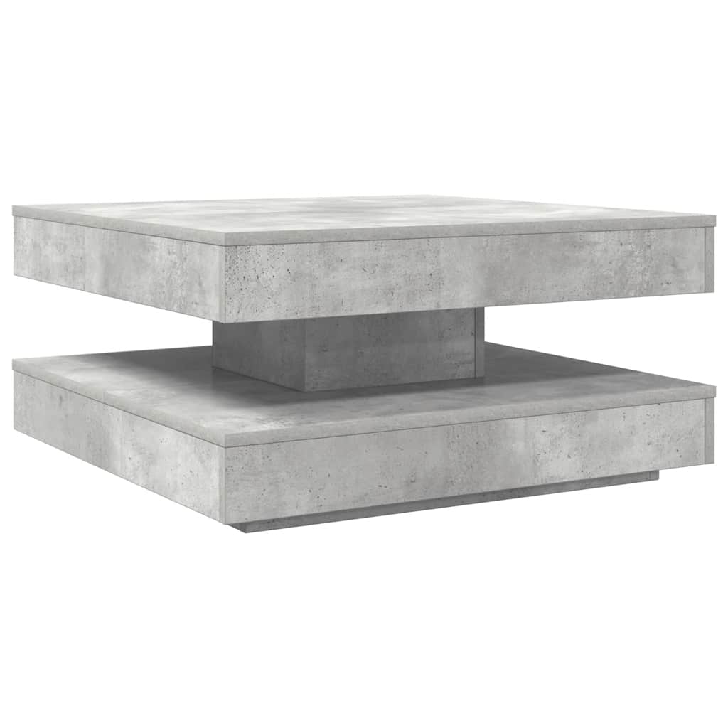 Rotating Coffee Table 360 degrees Swivel Concrete Grey 70 x 70 x 34.5 cm