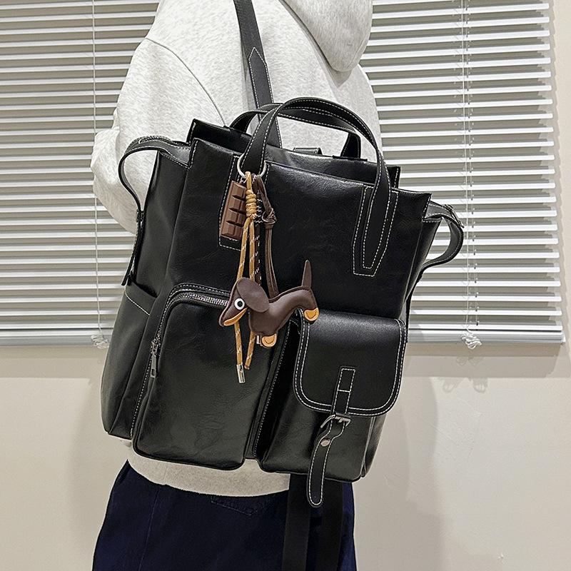 Schoolbag Fashion Women's Backpack Niche Design Shoulder Bag Multi-purpose Versatile Casual Simple Retro Bag Women