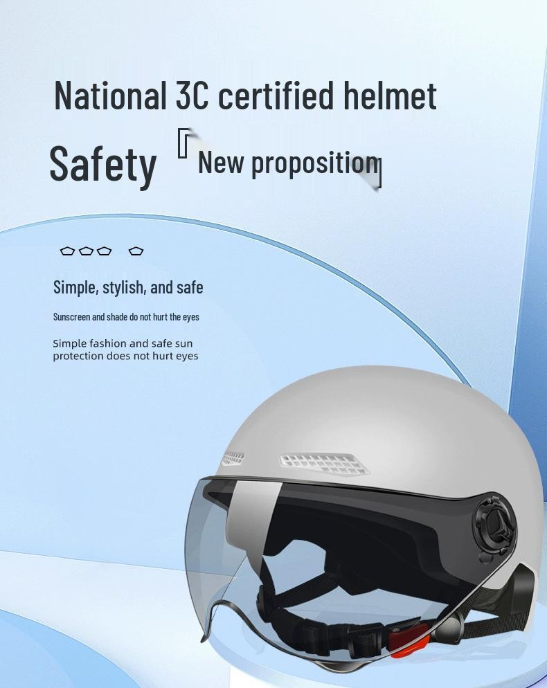 3C Certified Lightweight Electric Bike Helmet for Men & Women - Summer Sun Protection Half Helmet