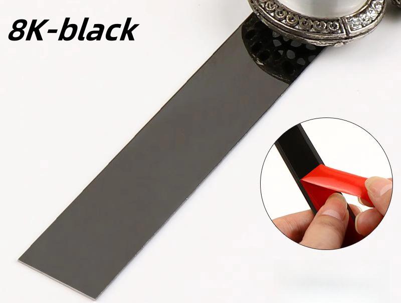Stainless Steel Flat Decorative Lines self adhesive 8K Mirror Sticker for Background Wall Ceiling Edging furniture corner wrap