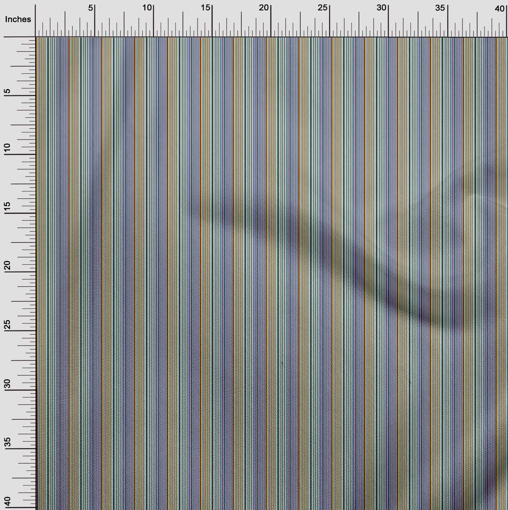 oneOone Bomull fleksibelt stoff flerfarget stripe trykt stoff 1 Yard 40 tommer