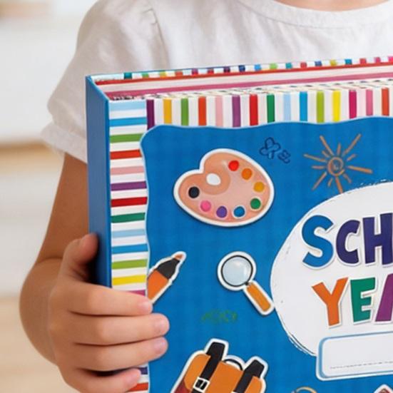 School Memory Book Scrapbook for Kids Photo And Artwork Organizer Preschool To High School Keepsake Album