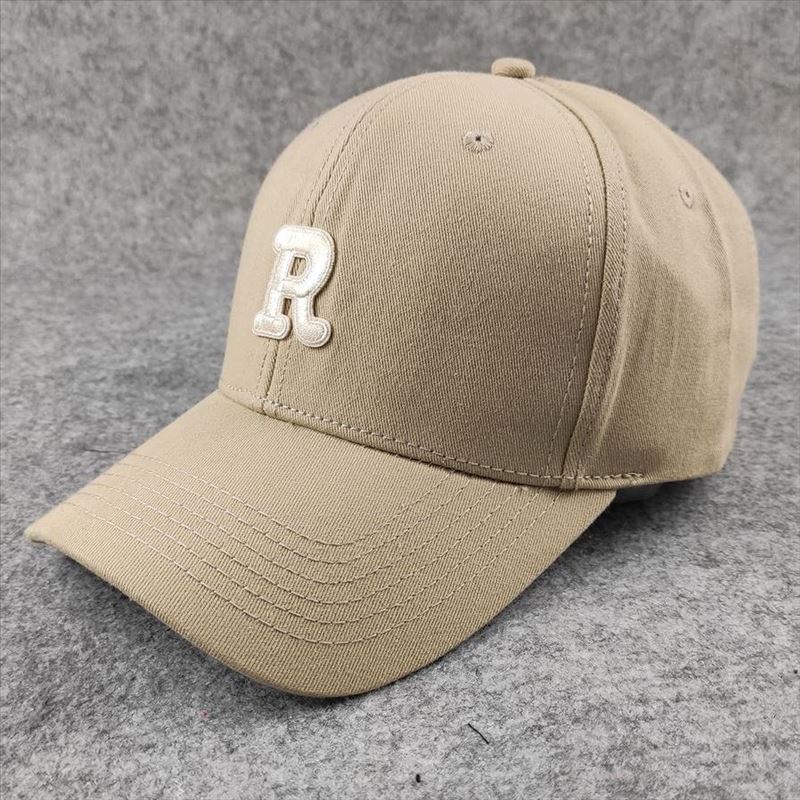Hard Top R Letter Baseball Cap Solid Color Big Head Circumference Cap Color Women's Hat Deepened Large Size Women's Hat