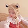 Cute Frog Eyes Baby Cap Winter Warm Earflap Hat Soft Knitted Crochet Infant Outdoor Windproof Beanie Hats For Baby Boys & Girls