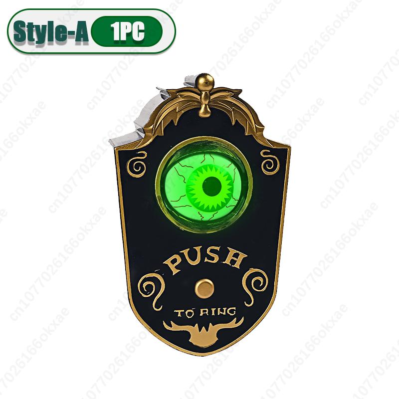 1-3PCS Halloween Sounding One-eyed Doorbell Decoration Glowing Eyeball Horror Doorbell Bar Secret Room Haunted House Trick Props