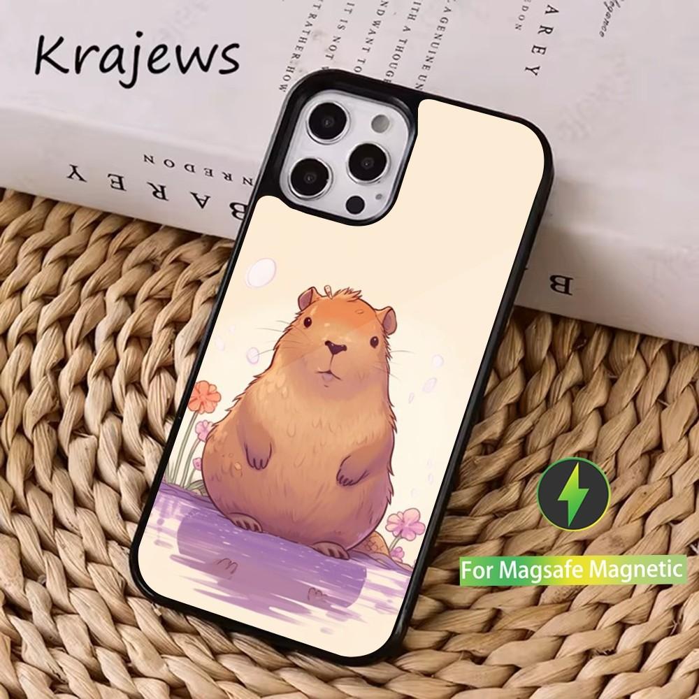 Cute C-Capybara F-Funny Phone Case  For iPhone 16,15,14,13,12,11,Pro,Max,Plus,Mini, Magsafe,Magnetic Wireless Charging Case