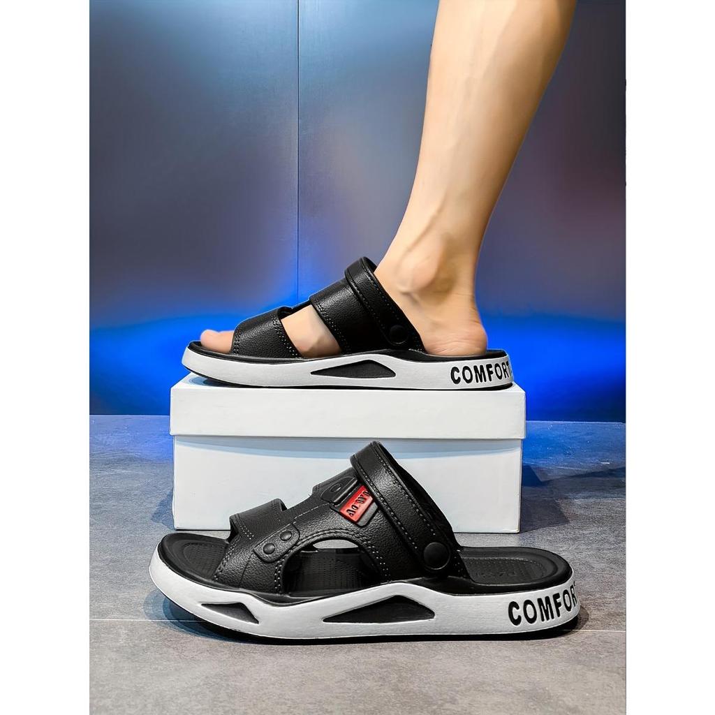 Men's Summer Breathable Non-slip Beach Shoes - Geometric Pattern EVA Indoor/Outdoor Sandals