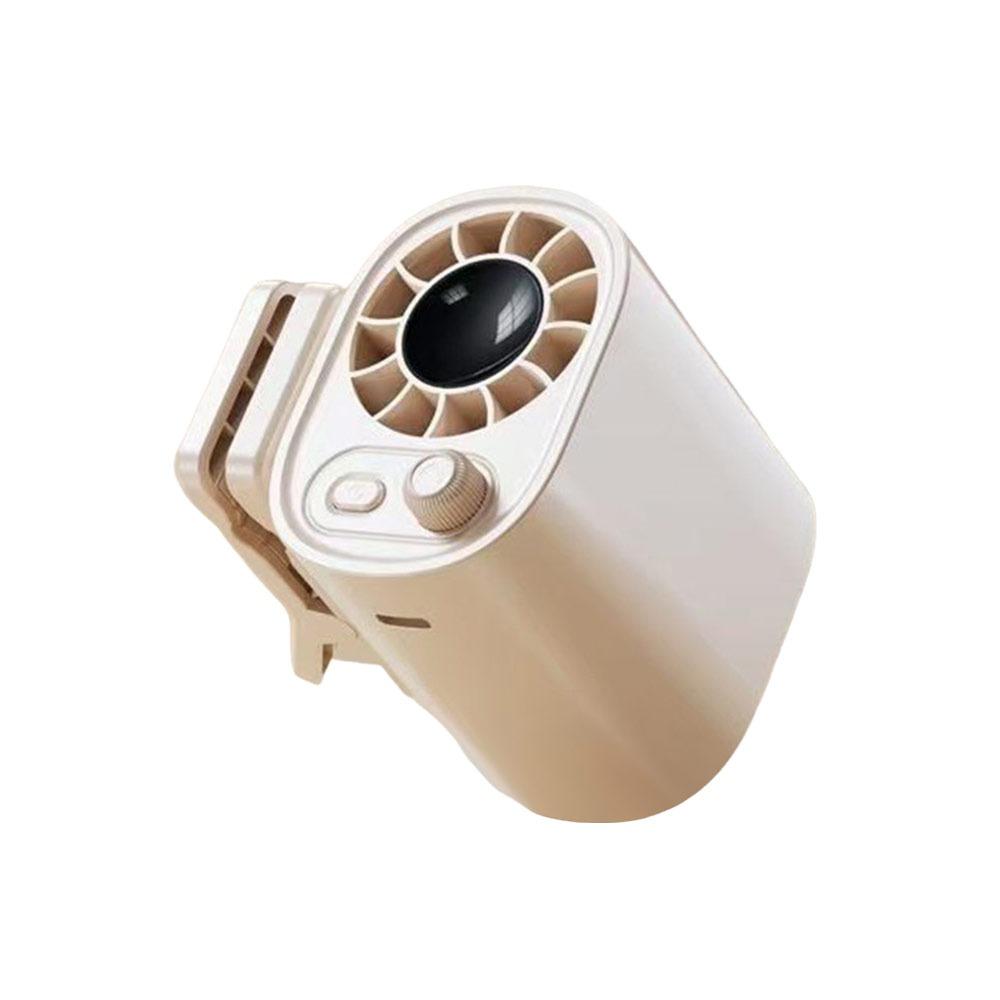 Rechargeable Desktop Fan LED Display Handheld Fan Portable Mini Clip Fan  Student Use абрикосовый