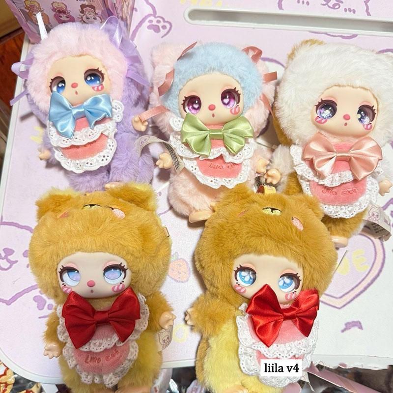 New Liila V4 Dessert Master Cat Series Toys Anime Action Figures Caja Trendy Sweet Fluffy Dolls Girls Birthday Gift