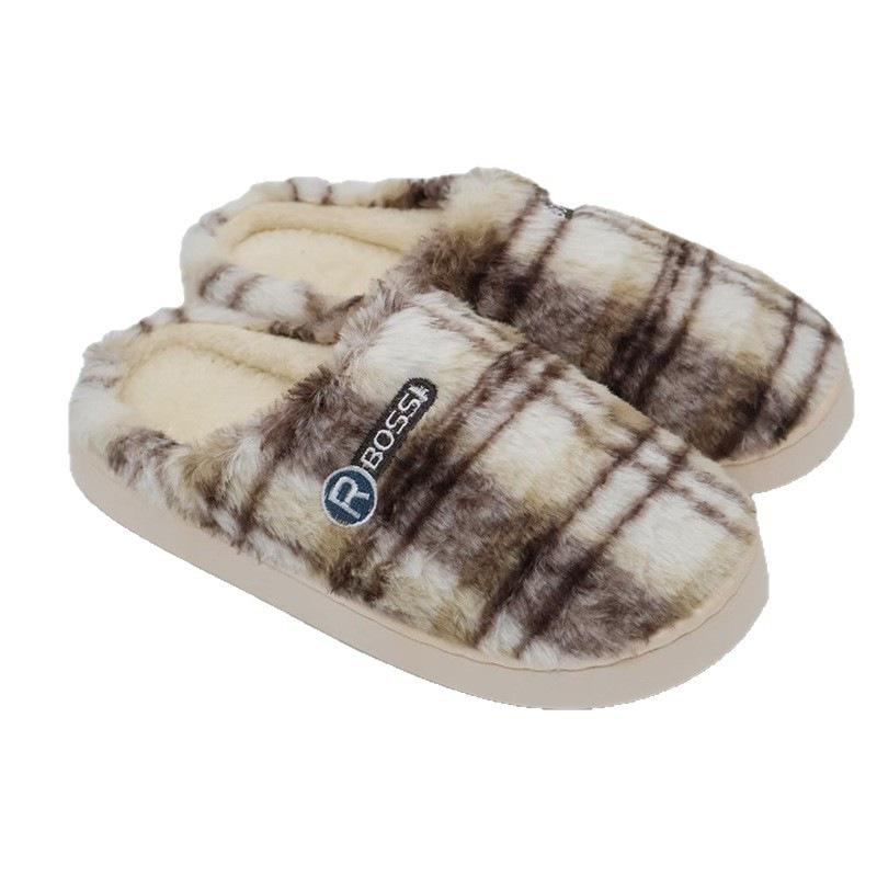 Couple Cotton Slippers Women's Autumn and Winter New Thick-soled Warm Home Soft Plush Home Warm Non-slip Fluffy Shoes