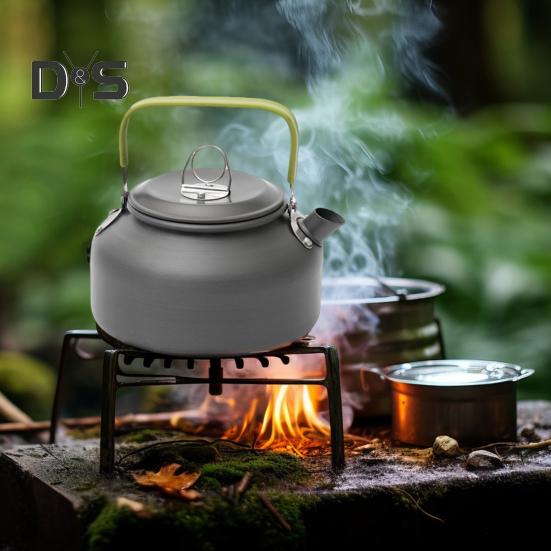 0.8/1.1/1.2L Aluminum Alloy Camping Kettle Portable Lightweight Large Capacity Outdoor Traveling Hiking Picnic Coffee Pot Tea Kettle
