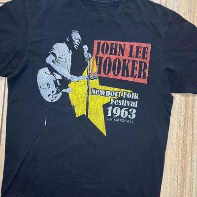 Black John Lee Hooker Newport Folk Festival #039;63 All Size Unisex Shirt Black Unisex T-Shirt