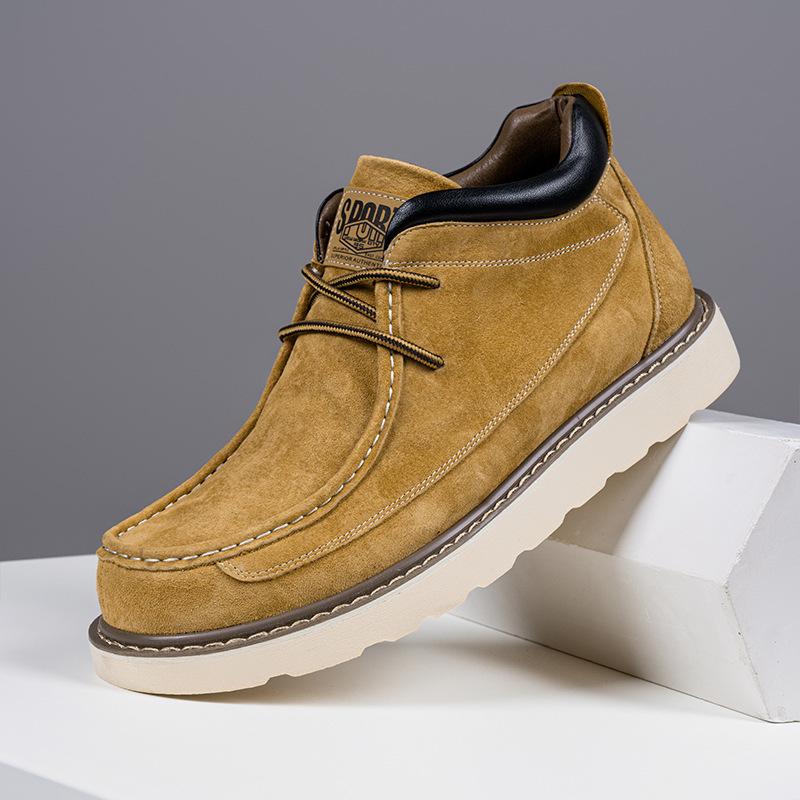 Top layer pigskin extra large size Martin boots men's spring and autumn British medium top short boots men's boots high top shoes trendy tooling boots