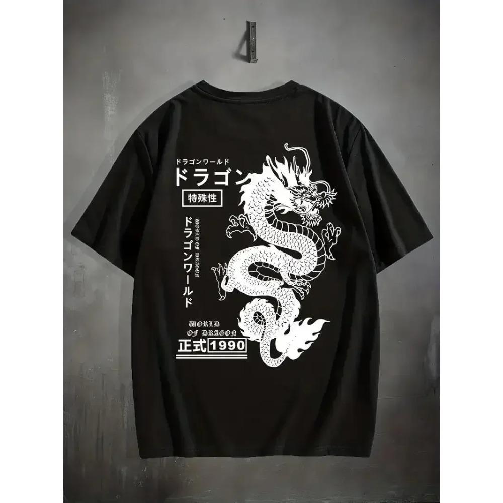 2024 New Hot Selling China Totem Dragon Print Men's T-shirt Summer Outdoor Sports Oversized Tees Cotton Man Womens T-Shirt Tops