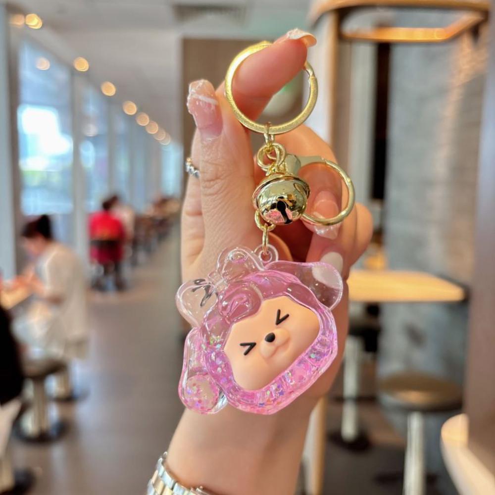 

Cartoon Cute Acrylic Bowknot Doll Keychain Couple Bag Hanging Ornament for Friend Gift рожевий