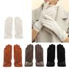Women's Sueded Gloves with Fleece Lining for Warmth and Stylish Fashionable Bowknot Cuffs Hand Gloves for Daily Use