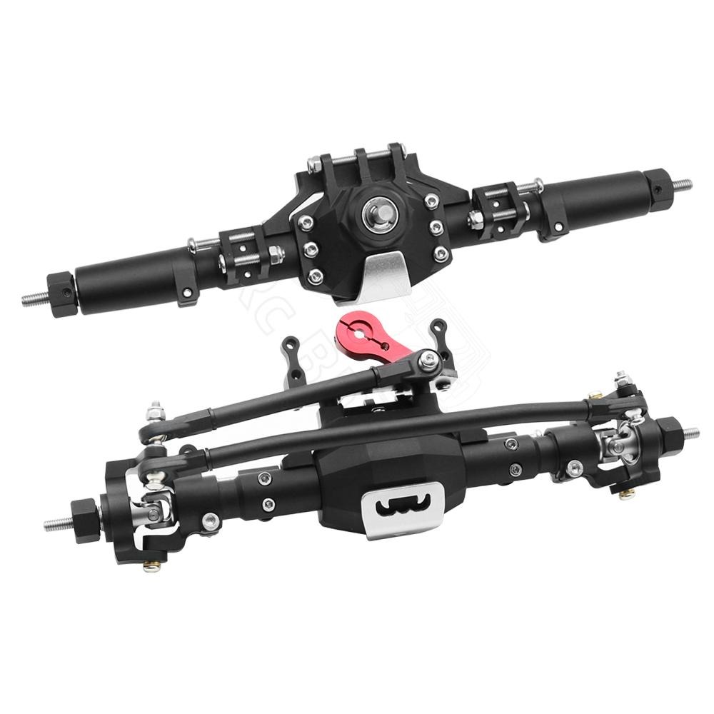 CNC Aluminum Diamond-Shaped Aluminum Alloy Complete Front & Rear Axle for 1/10 RC Crawler Truck Axial SCX10 II  90046 90047