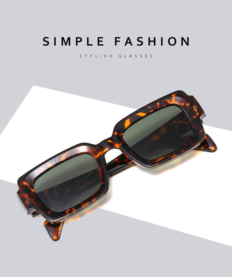 2pcs Pack New Fashion Personality Square Shaped Sunglasses Retro Punk Sun Glasses Anti Blue Light Glasses Frame Female UV400