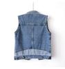 Women's Striped Patchwork Denim Vest 2023 - Slim-Fit Sleeveless Gilet for Spring/Autumn Layering
