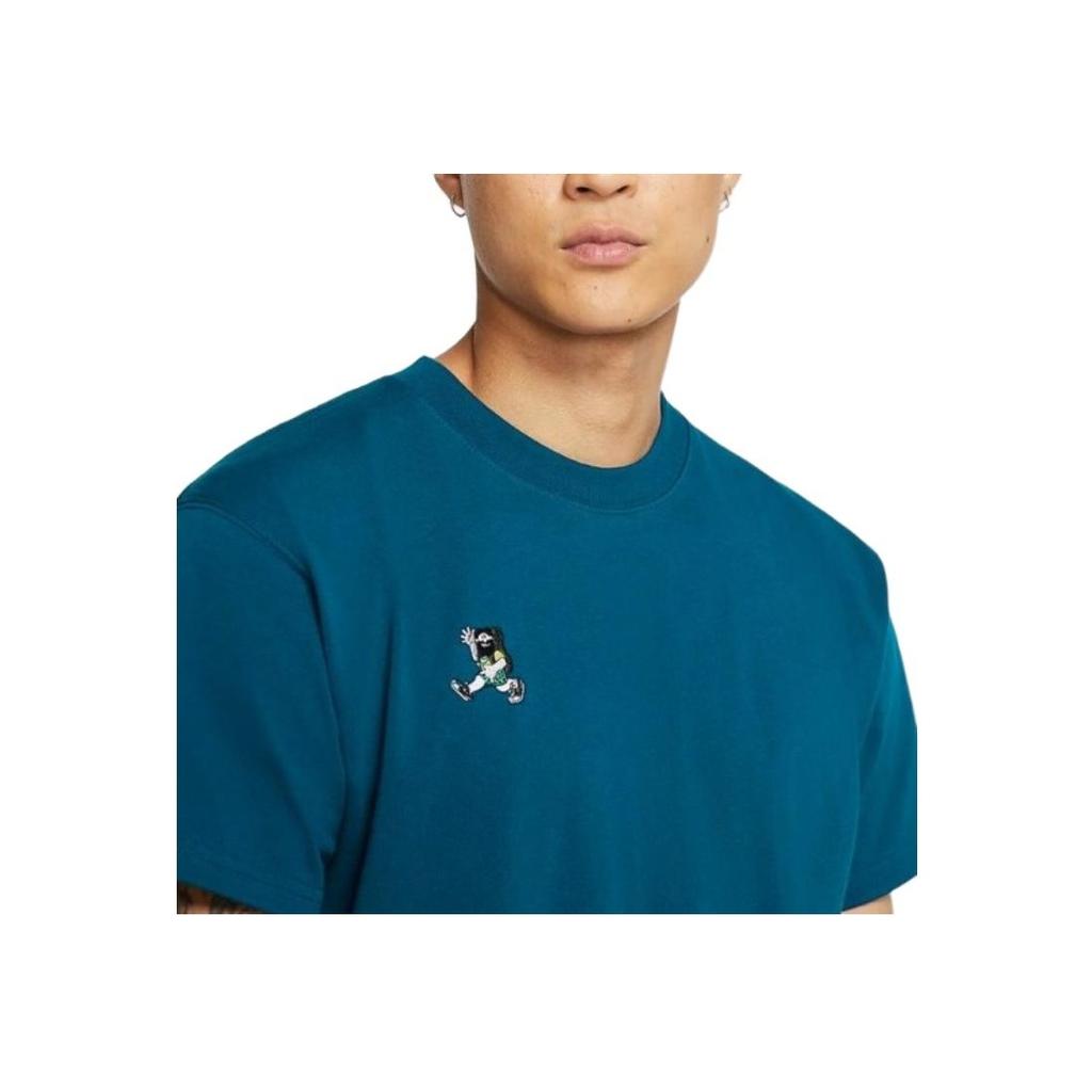 Nike Embroidered Pattern Crew Neck T-Shirt Men Tops Blue CT4174-432