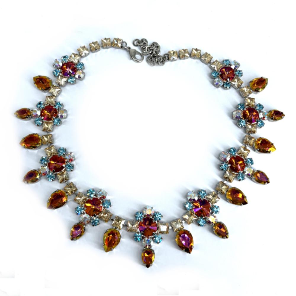 Stonefans Wedding Jewelry Set Bride Luxury Neckalce Dubai Nigerian Costume Bridal Necklace Earrings Set for Women Decoration