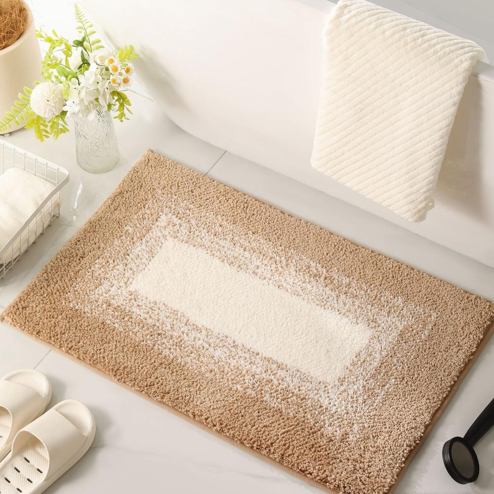 Gradient Bathroom Cashmere Thickening Mat Bath Non-slip Carpets In Wash Basin Bathtub Floor Rug Shower Room Doormat Memory Foam 3D Pad