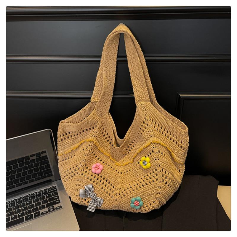 Woven Bag Women's Large-capacity New Niche Design Hollow Shoulder Bag Texture Popular Tote Bag