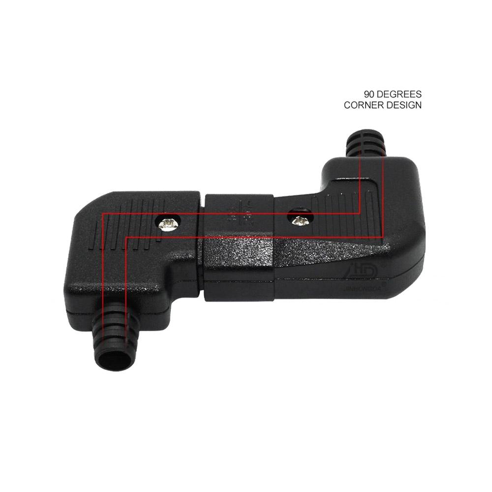 10A 250V Elbow IEC320 C13 C14 Power Plug Socket Cord Wiring Power Plug Assemble IEC Connector Outlet UPS Electrical Socket Plug
