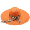 Women Leopard Print Big   Sun Floppy Wide Hats Beach Cap