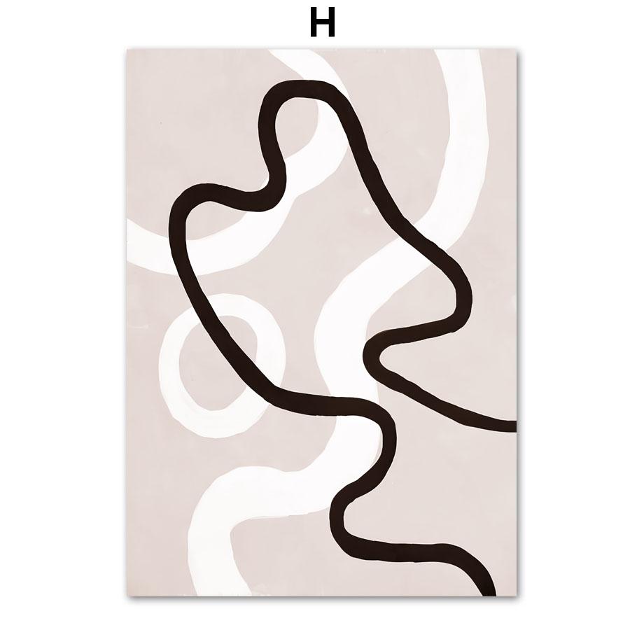 Beige Lake Farm Boat Dandelion Boho Abstract Lines Posters And Prints Canvas Art Wall Decoration Home Paintings For Living Room