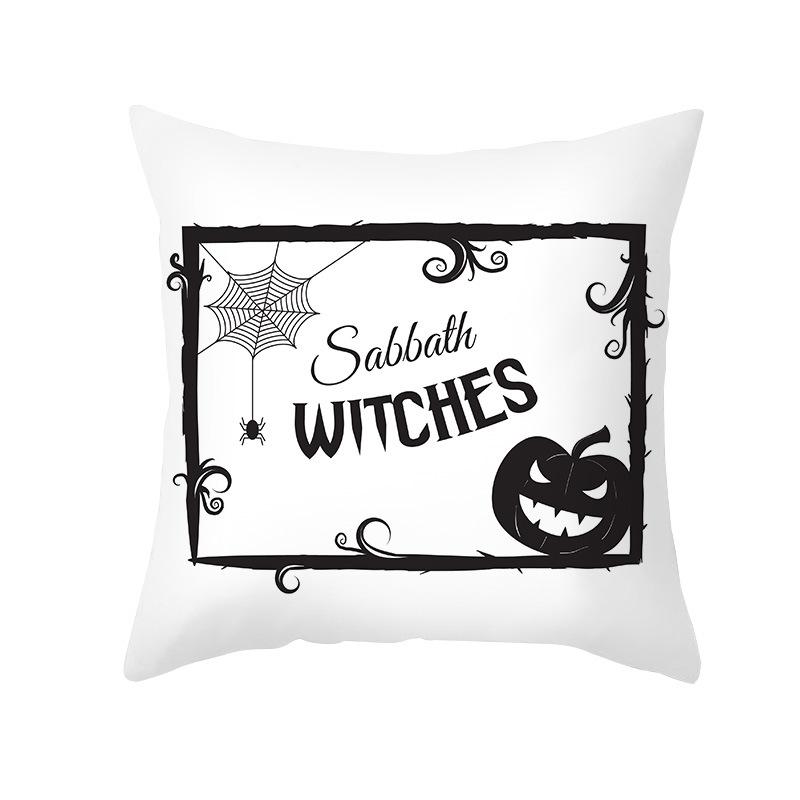 Halloween Spider Pumpkin Castle Print Cushion Cover Home Living Room Sofa Decoration Polyester Pillow Cover 45x45cm