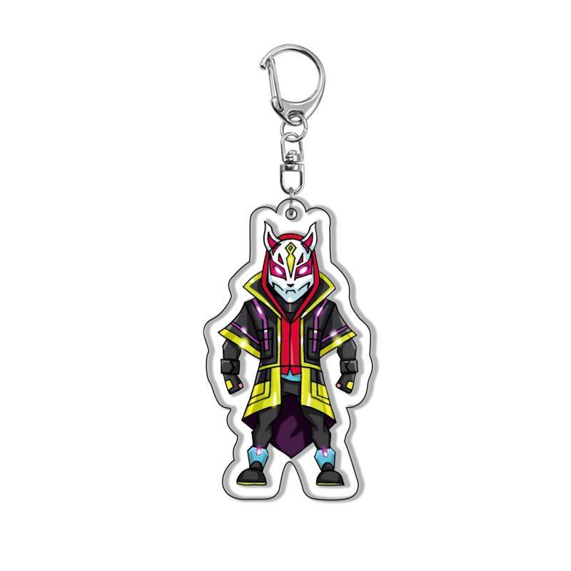 6Pcs Fortnite Popular Cartoon Game Acrylic Double-sided Key Ring Backpack Decoration Accessories Neutral Party Gifts Premium Quality