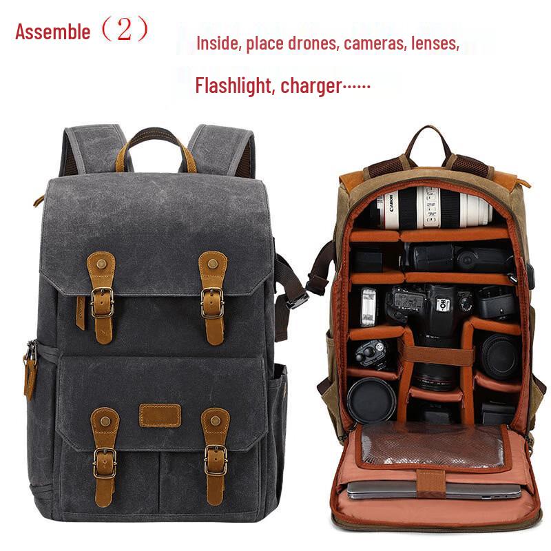 Li Shen Canvas Camera Backpack