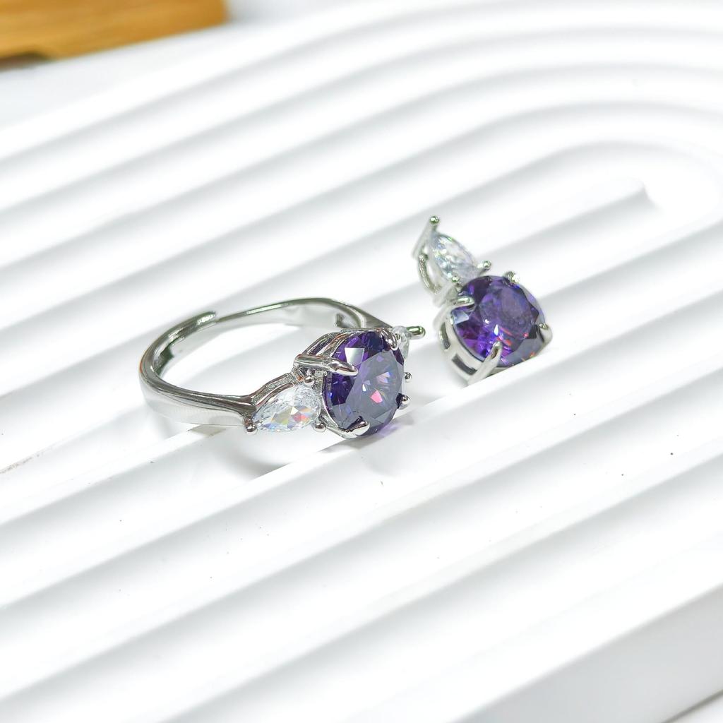 Starry Purple Pendant Ring in Little Fragrant Style - High-End, Simple Design by Gusen Jewelry