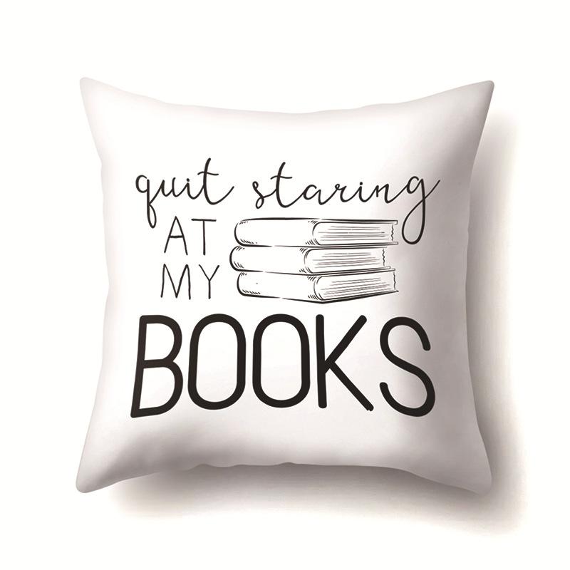 Nordic Style Ins Illustration Graffiti Polyester Pillowcase Car Decoration Home Printed Waist Rest Pillowcase