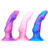 Weibliche Simulation Wolf Peitsche Penis Sucker Silikon Farbe Masturbation Gerät Transparente Dildo Erwachsene Produkte