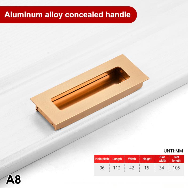 Alloy Embed Door Knobs Kitchen Cabinet Cupboard Door Drawer Hidden Dresser Pull Handles Furniture Hardwre Accessory
