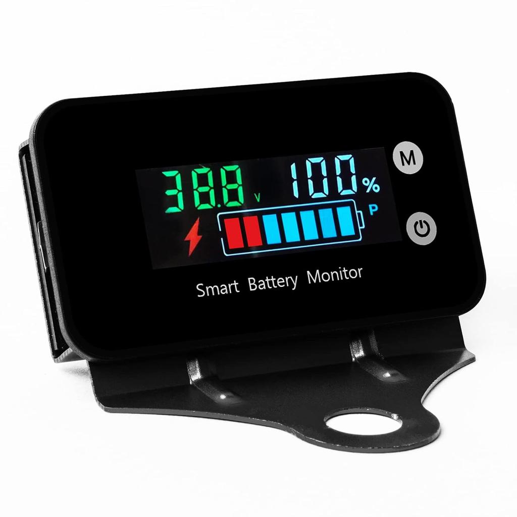 IPX7 Waterproof Battery Monitor With Bracket 7-100V,12V 24V 36V 48V 60V 72V Digital Display Battery Capacity Remaining Capacity Percentage Tester