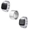 Titanium Steel Men's Ring Band Set - Three-Piece Combo