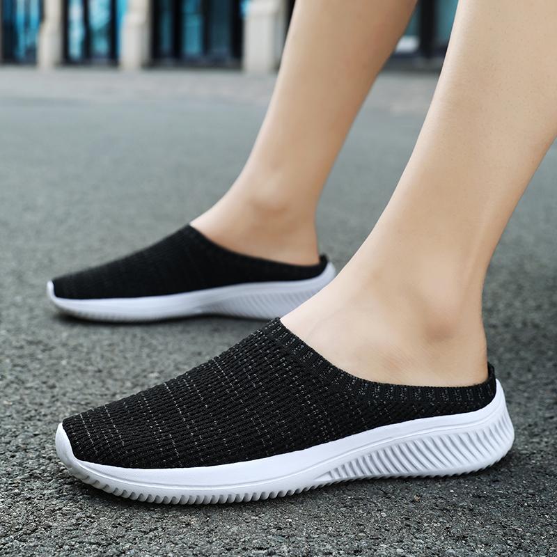 Summer Mesh Men Casual Shoes Breathable Half Loafers Indoor Slippers Women Flats Comfortable Couple Sneakers